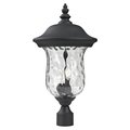 Z-Lite Armstrong Outdoor Post Light, Black & Clear Waterglass 533PHB-BK